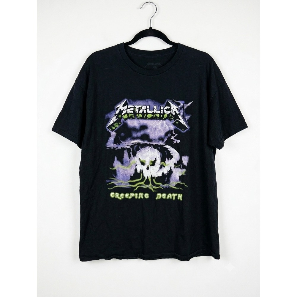 Metallica Creeping Death Graphic T-Shirt Mens XL Black Skull Band T Short Sleeve